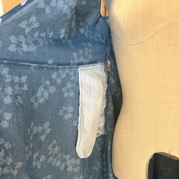 Draper James 8 Sleeveless Denim Wrap Midi Length Dress 100% Cotton - Picture 8 of 12